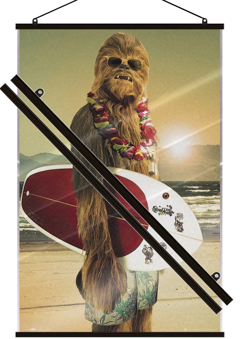 Star Wars – Movie Poster (Chewbacca with Surfboard) (Size: 24 x 36″) (LAMINATED)