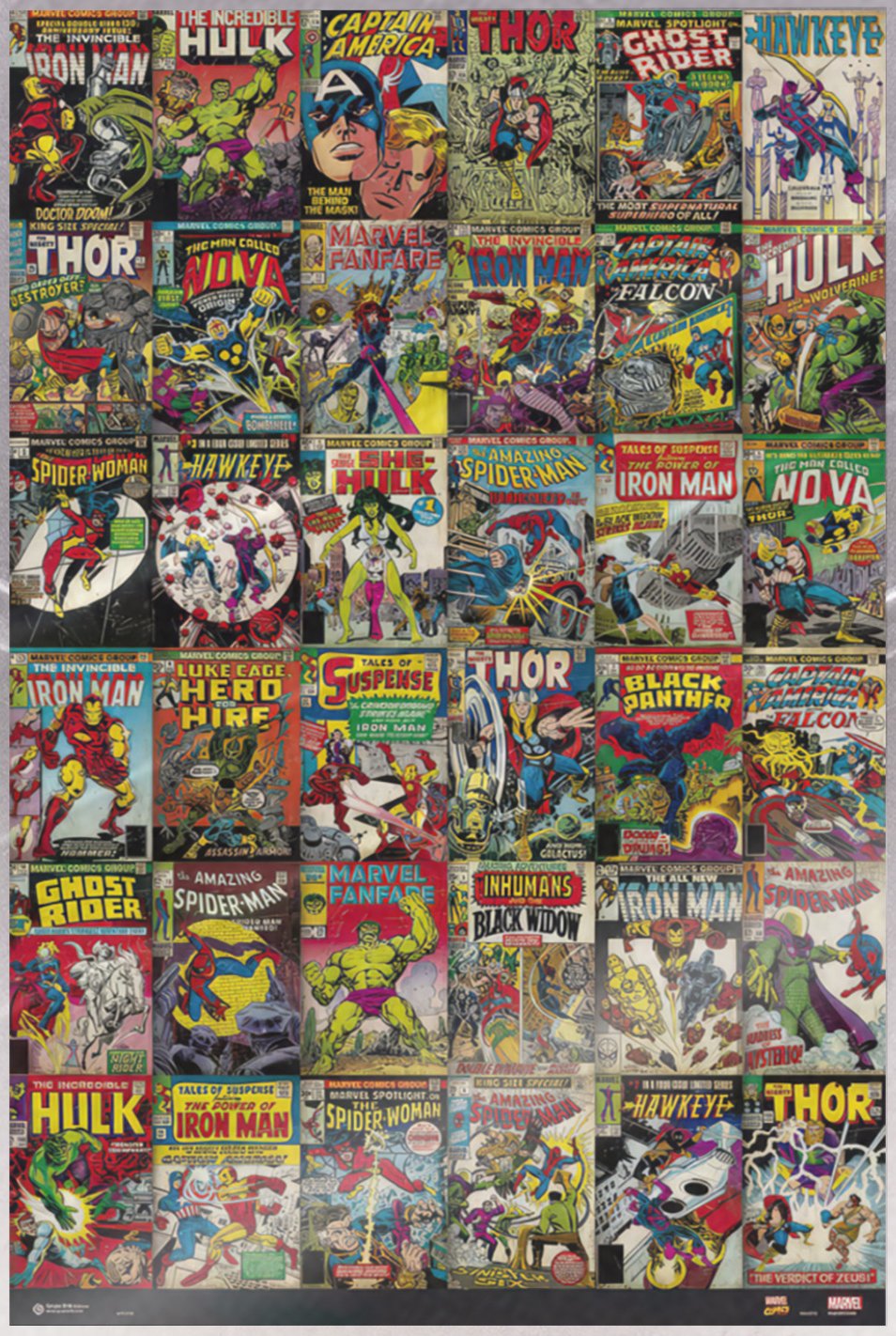 Marvel Comics – Poster (36 Classic Marvel Covers) (Size: 24″ x 36″) (LAMINATED)