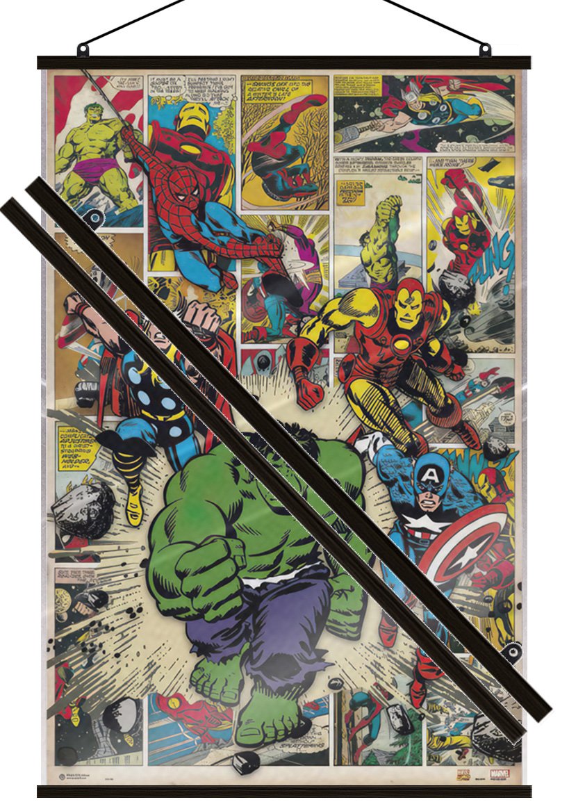 Marvel Comics Heroes – Poster (Spider-Man, Hulk, Iron Man, Thor) (LAMINATED)