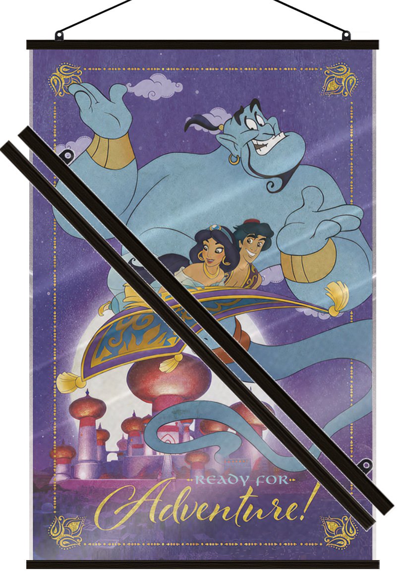 Aladdin – Disney Movie Poster (Aladdin, Jasmine & Genie) (24″ x 36″) (LAMINATED)