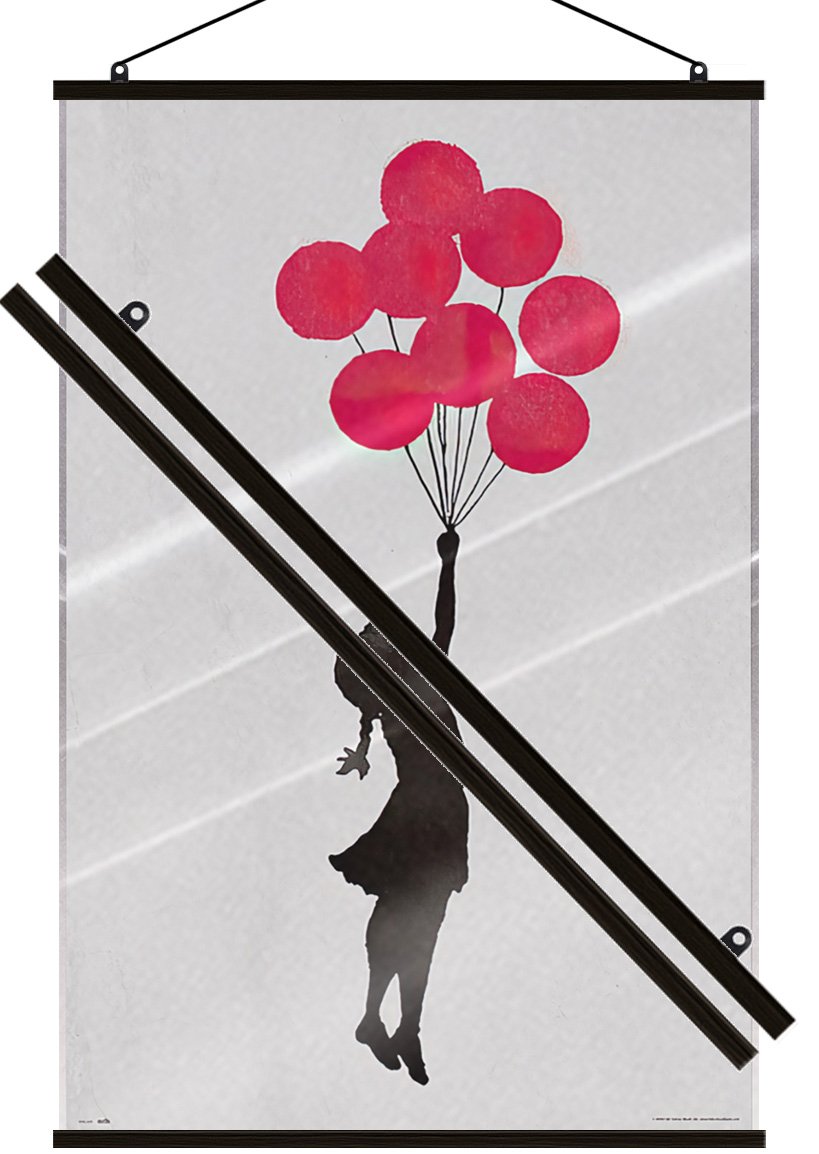 Girl with Balloons – Graffiti Street-Art Poster (Size: 24″ x 36″) (LAMINATED)