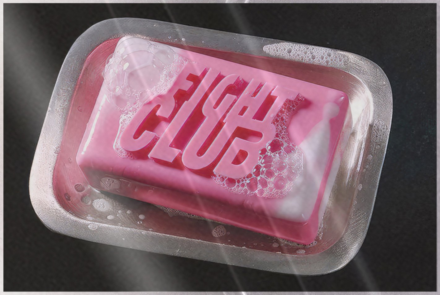 Fight Club – Movie Poster (Pink Fight Club Soap in Dish) (36″ x 24″) (LAMINATED)