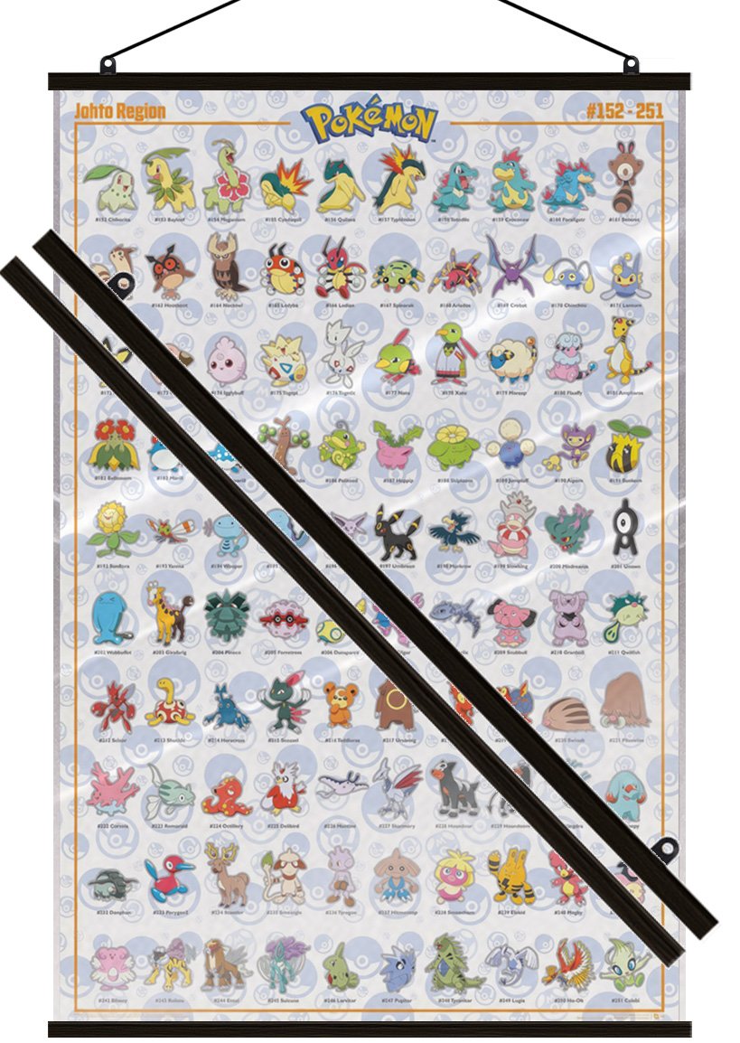 Pokemon – TV Show Gaming Poster (Johto Region) (Size: 24″ x 36″) (LAMINATED)