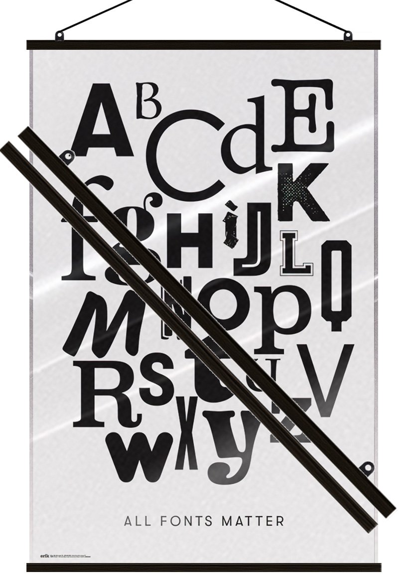 All Fonts Matter – Poster (The Alphabet in 26 Fonts) (Size 24 x 36″) (LAMINATED)