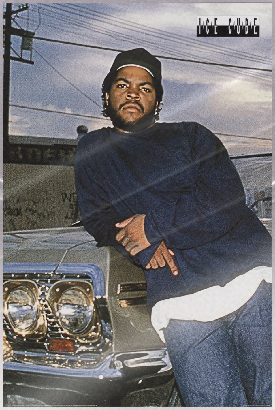 Ice Cube – Music Poster (Chevy Impala) (Size: 24″ x 36″) (LAMINATED)