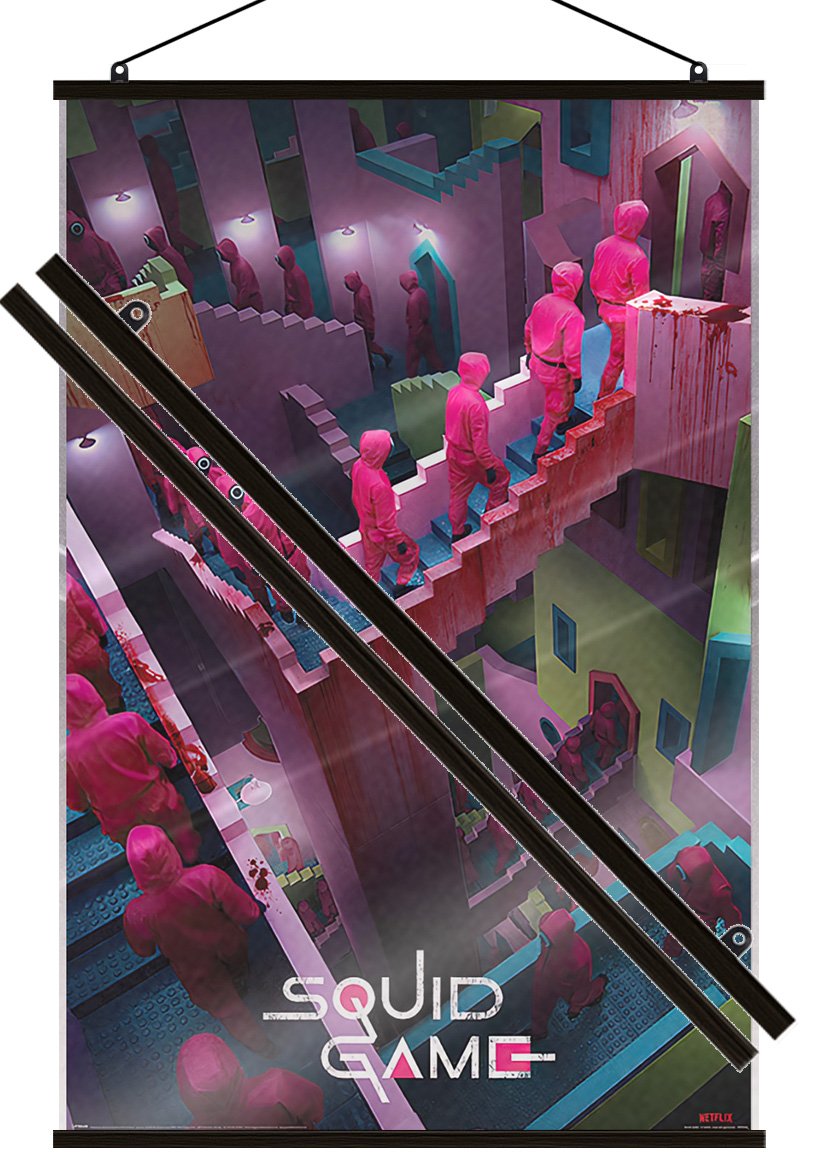 Squid Game – Poster (Crazy Stairs) (Size: 24″ x 36″) (LAMINATED)