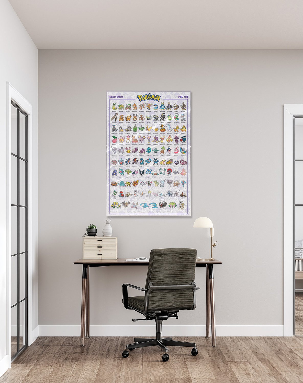 Pokemon - Gaming Poster (Sinnoh-Region - #387 - 493) (Size 24 x 36