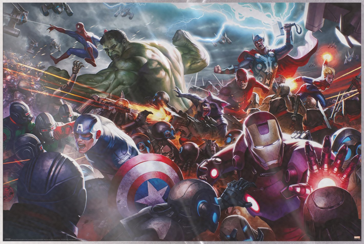 Marvel Heroes – Poster (Thor, Spider-Man, Iron Man…) (36″ x 24″) (LAMINATED)