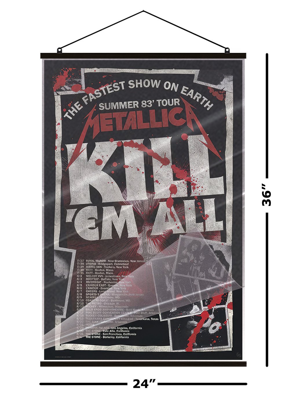 Kill ’Em All 初期12曲入 2枚(国内&輸入) ポスター付 Metallica - Music Poster (Kill 'Em All Tour 1983) (Size: 24