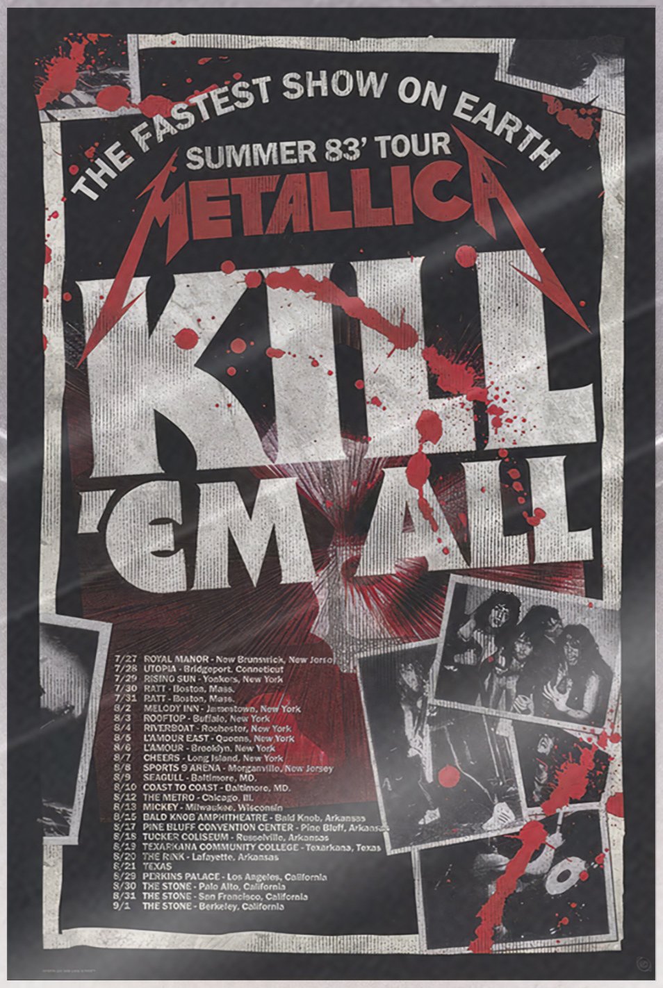 Metallica - Music Poster (Kill 'Em All Tour 1983) (Size: 24