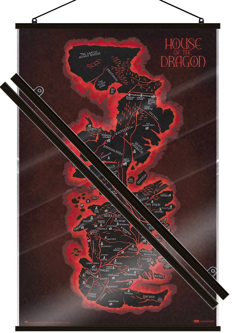 House Of The Dragon – Poster (Red & Black Map) (Size: 24″ x 36″) (LAMINATED)
