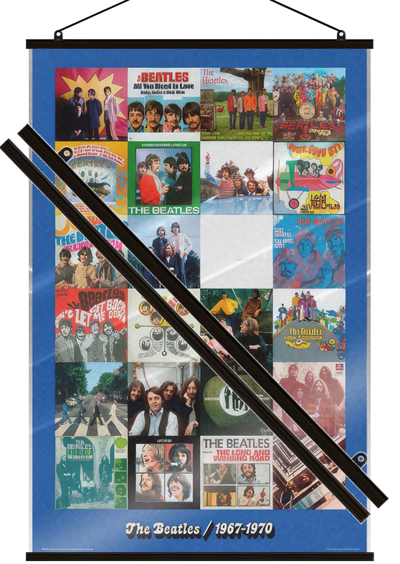 The Beatles – Music Poster (Blue – Singles Covers 1967-197) (LAMINATED)