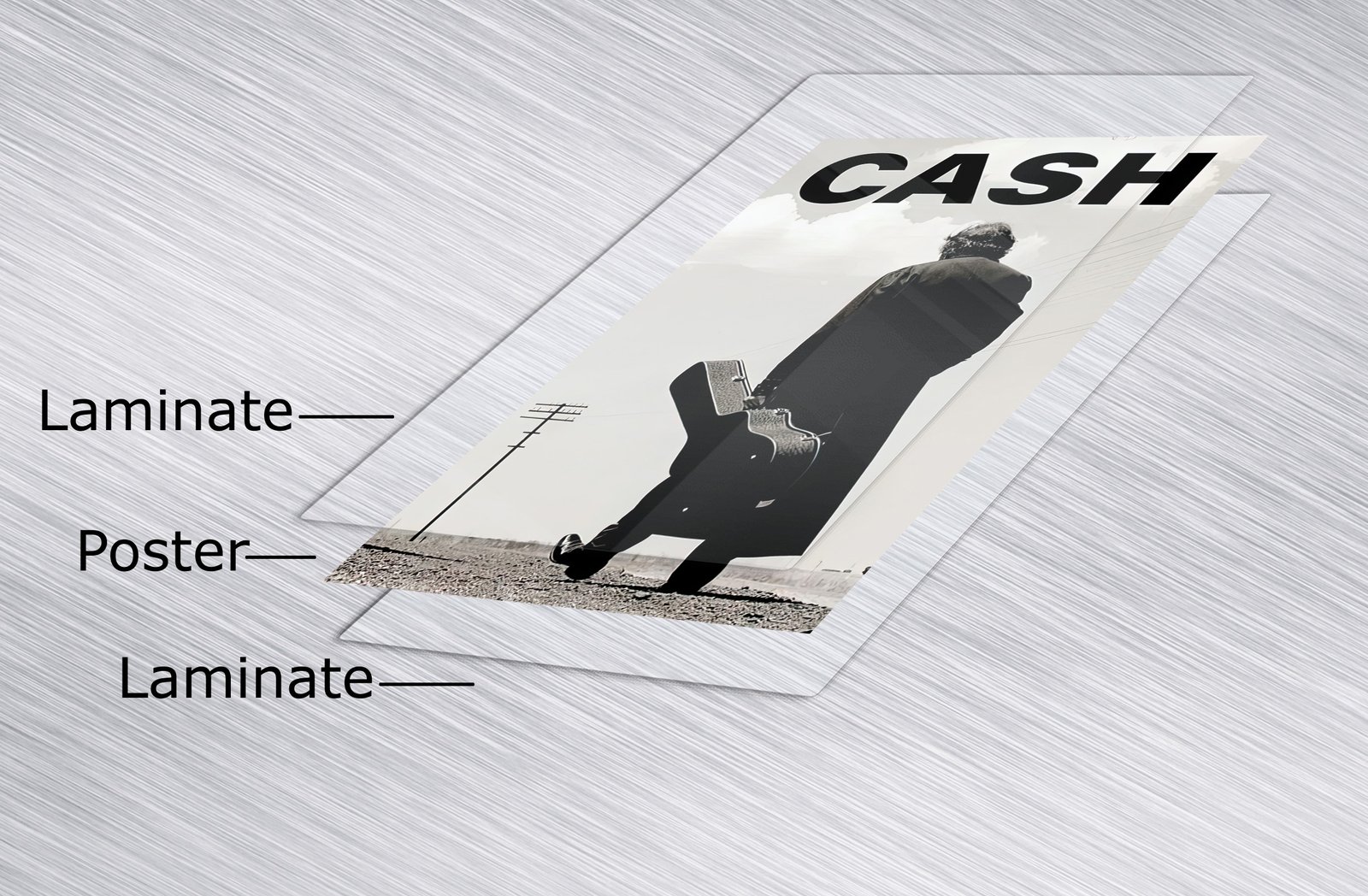 Johnny Cash - Music Poster (Walking With Guitar Case) (Size 24 x 36 ...