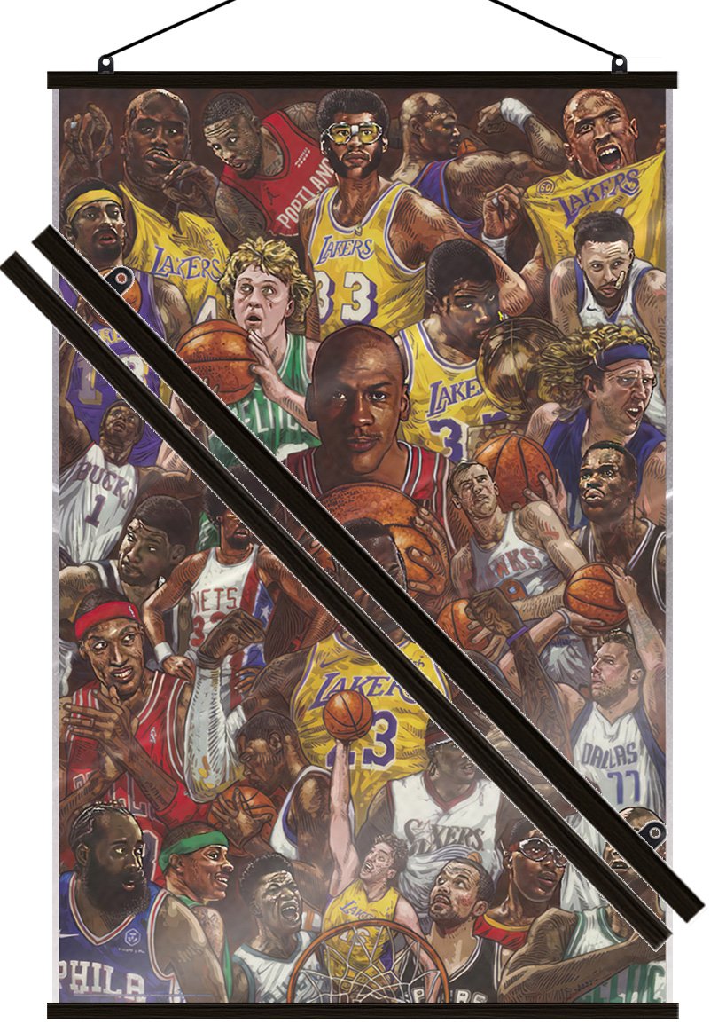 Basketball Superstars – Sports Poster (Basketball Icons & Legend) (LAMINATED)