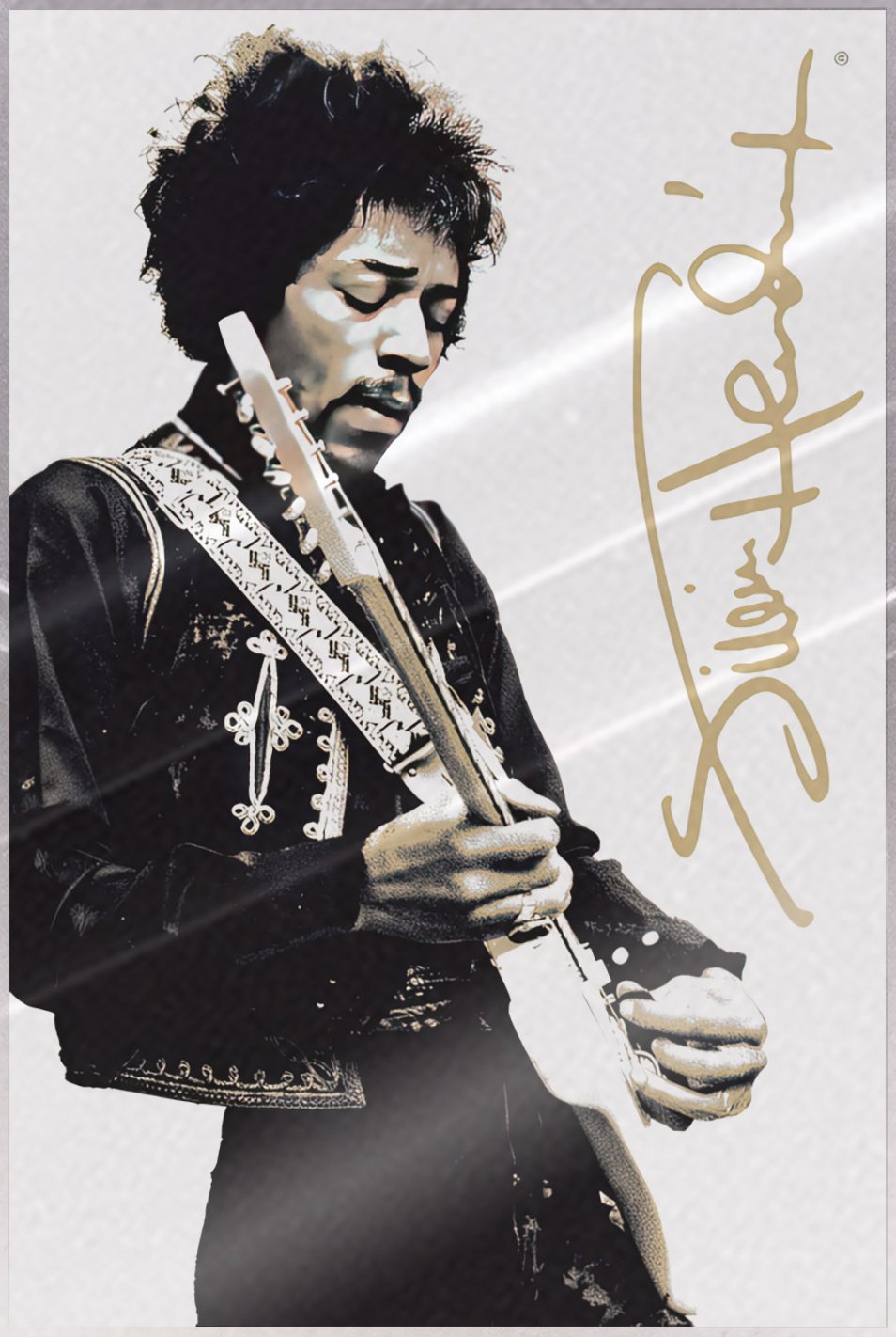 Jimi Hendrix – Music Poster (Playing Guitar) (Size: 24″ x 36″) (LAMINATED)