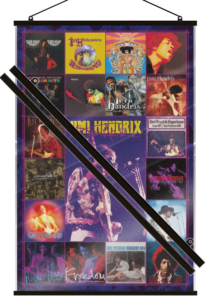 Jimi Hendrix – Music Poster (Album Covers – Montage) (Size 24 x 36″) (LAMINATED)