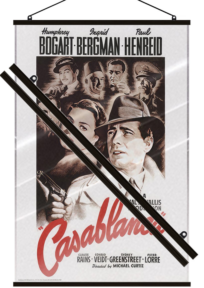 Casablanca – Movie Poster (Regular – White) (Size: 24″ x 36″) (LAMINATED)