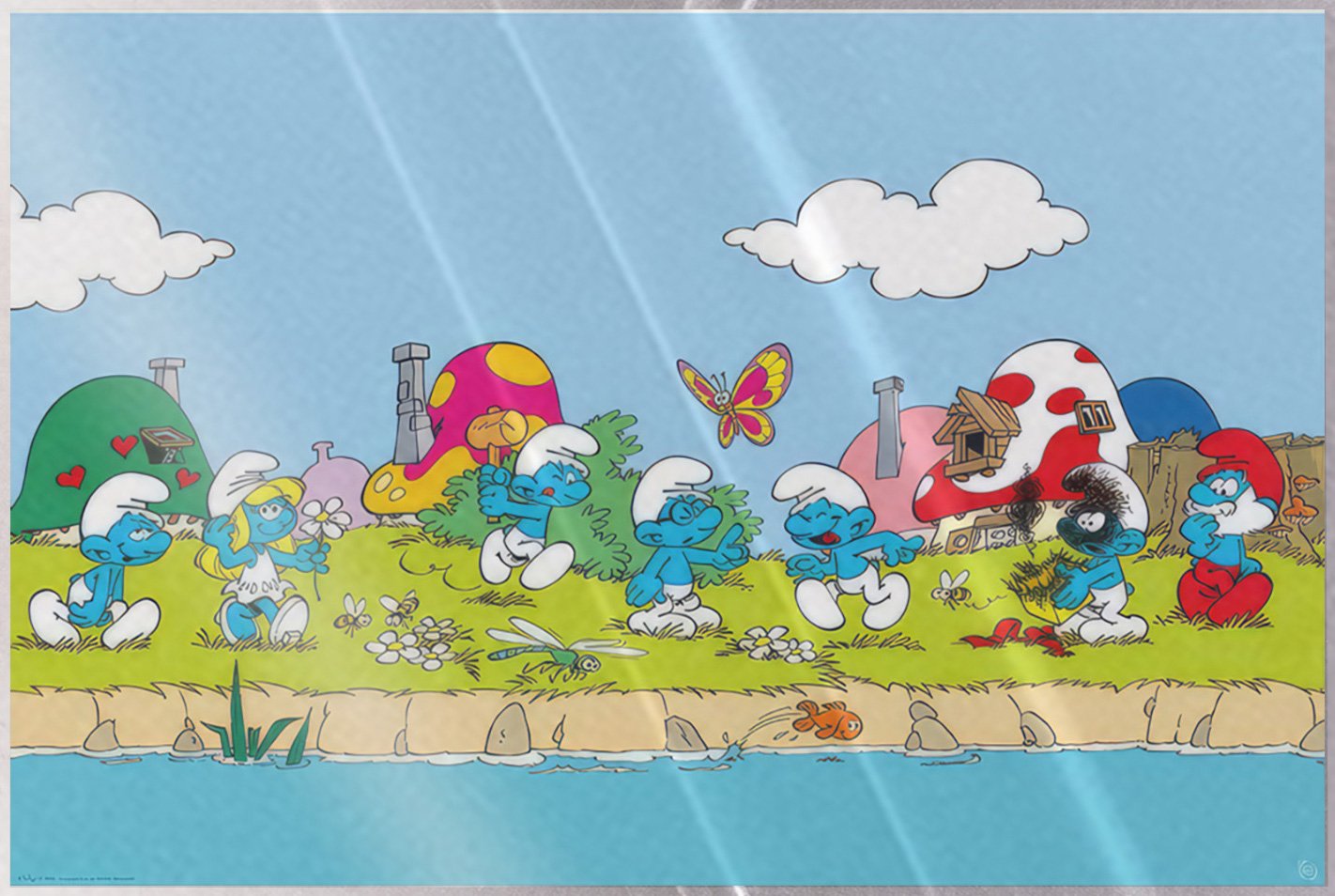 The Smurfs – TV Show Poster (Group) (Size: 36″ x 24″) (LAMINATED)