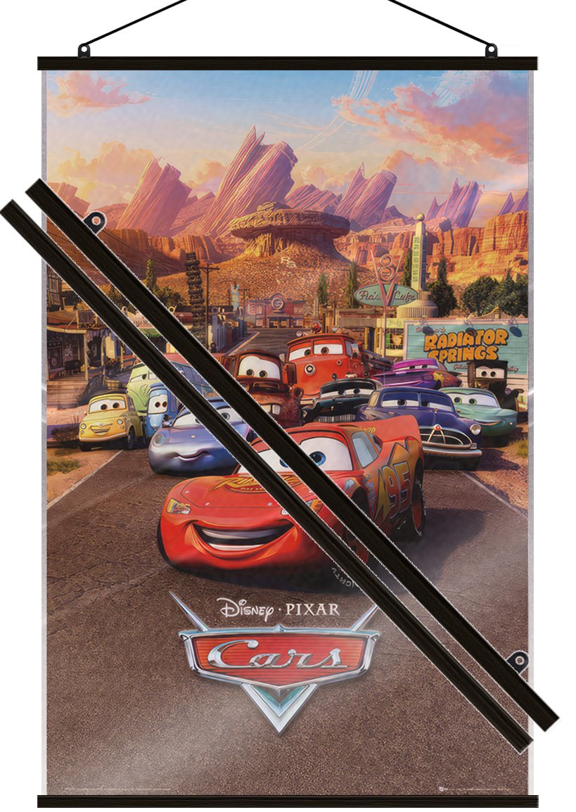 Cars – Pixar Movie Poster (Regular – Lightning McQueen & Friends) (LAMINATED)