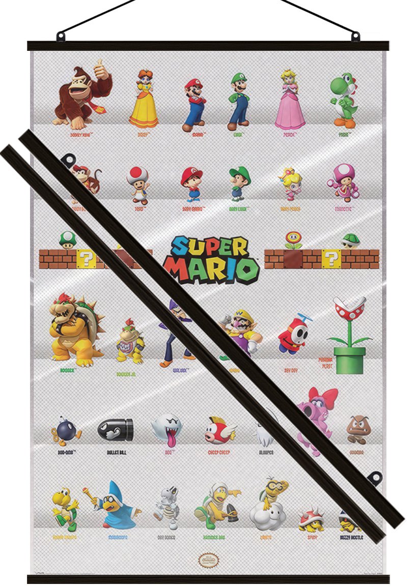 Super Mario – Gaming Poster (All Characters) (Size: 24″ x 36″) (LAMINATED)