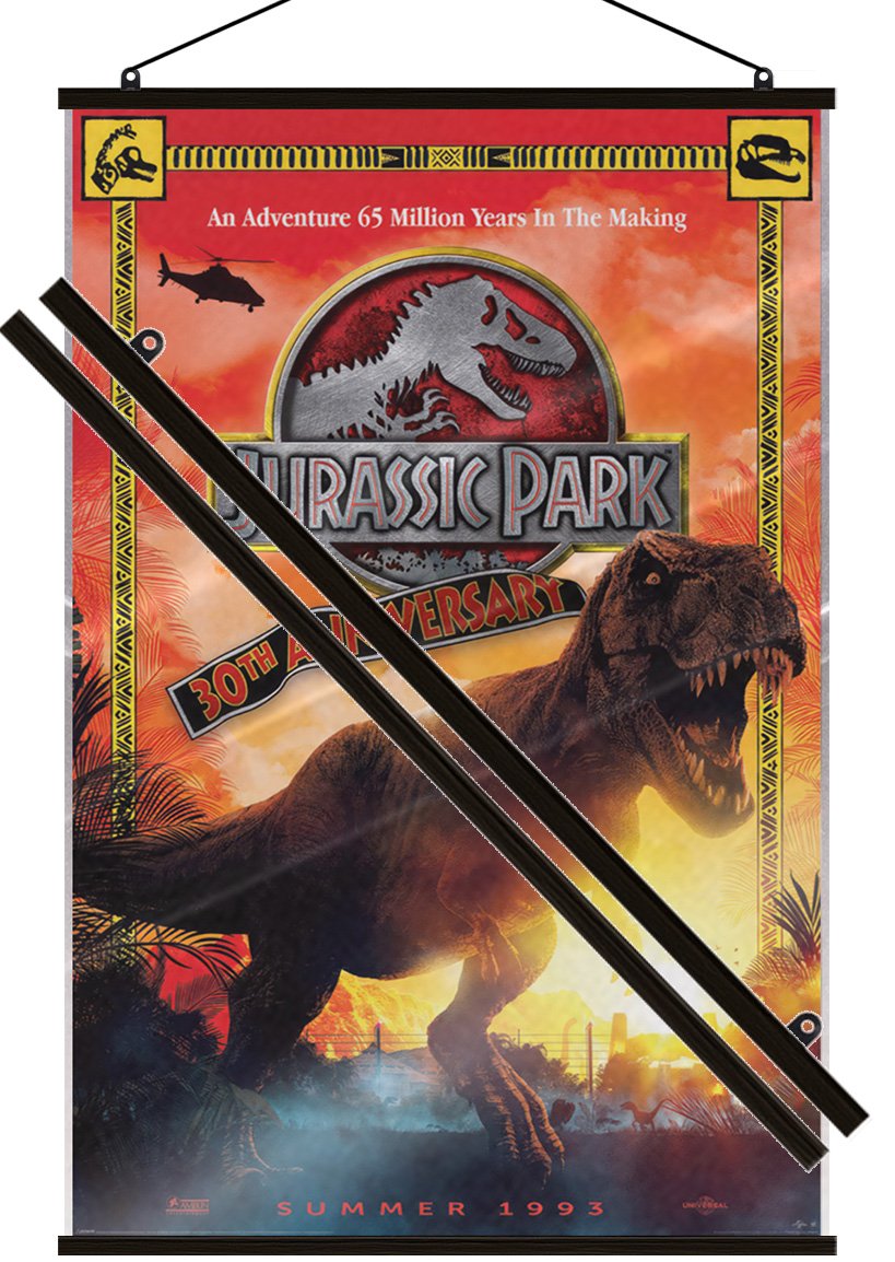 Jurassic Park – Movie Poster (30th Anniversary) (Size: 24″ x 36″) (LAMINATED)
