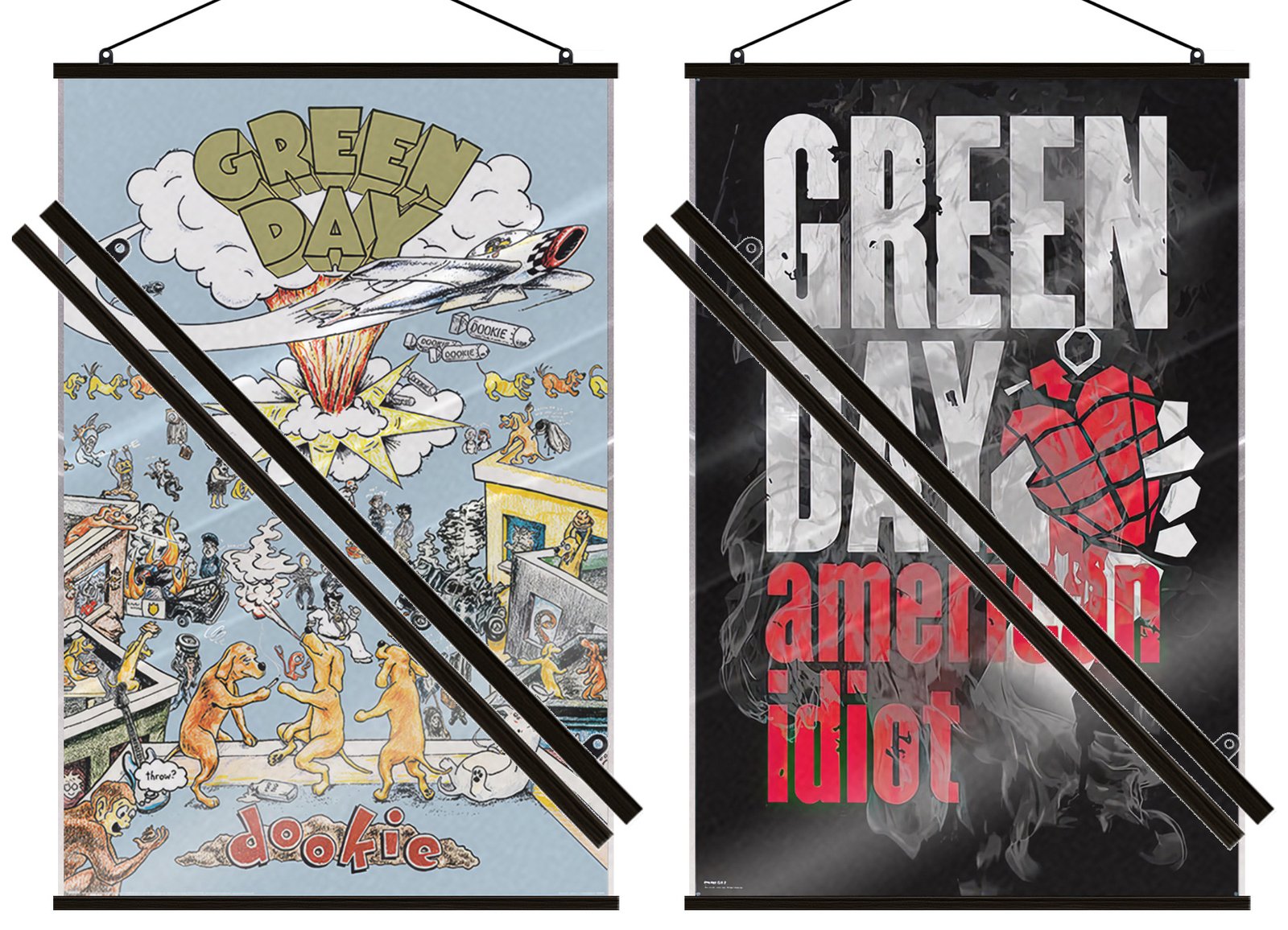 Green Day - Music Poster Set (Dookie & American Idiot Album Covers