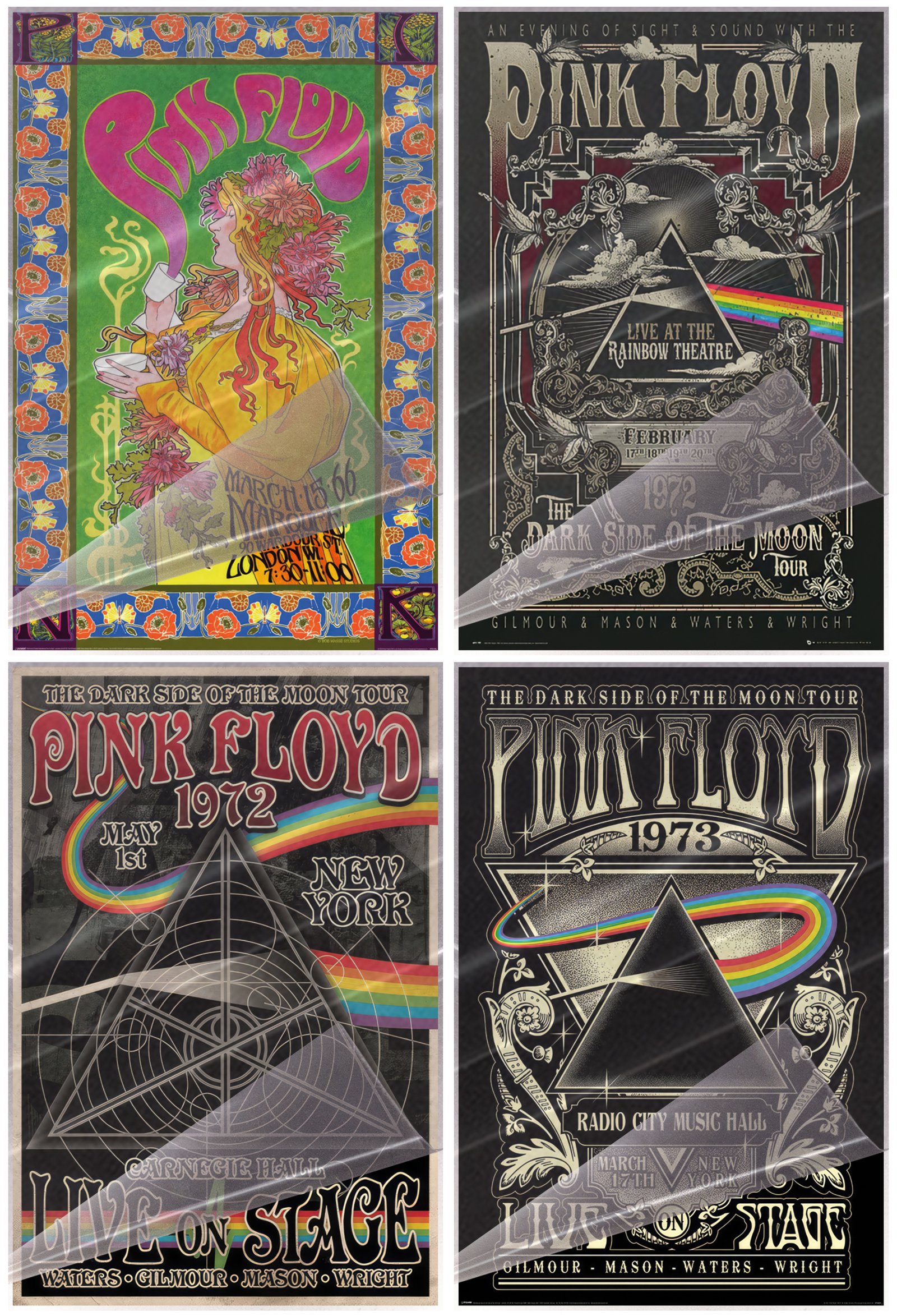 PINK FLOYD レコード3枚セットです 帯・ポスター付きありの豪華セット。 Pink Floyd - Music Poster Set (Dark Side Of The Moon - Promo Ads