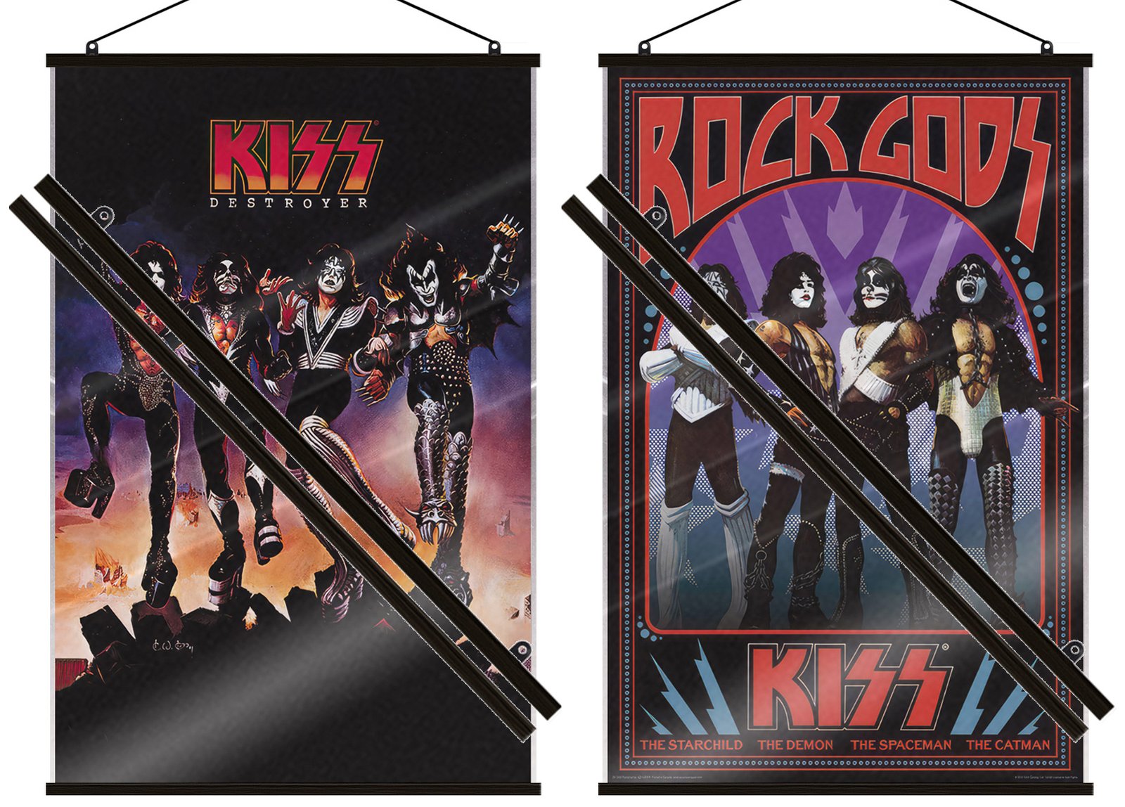Kiss – Music Poster Set (Destroyer & Rock Gods) (Size 24 x 36″ each) (LAMINATED)